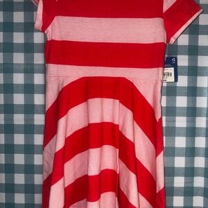Arizona Jean Company Red and Pink Striped Kids Dress